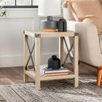 Mesa auxiliar con acento en X – Estilo rústico, 6 colores