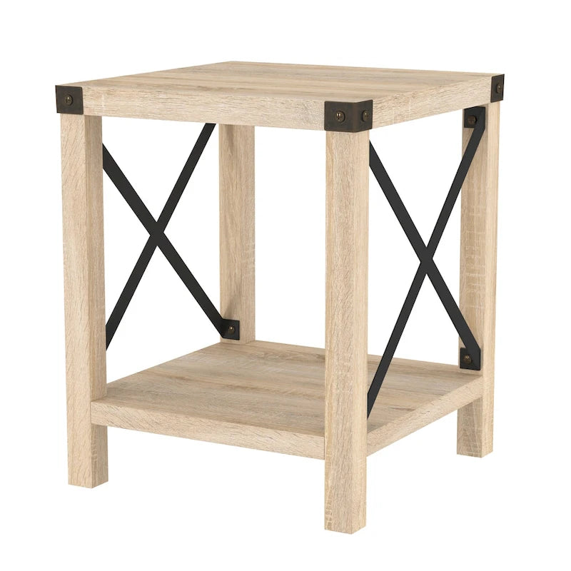 Mesa auxiliar con acento en X – Estilo rústico, 6 colores