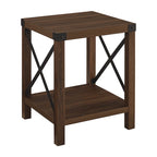 Mesa auxiliar con acento en X – Estilo rústico, 6 colores