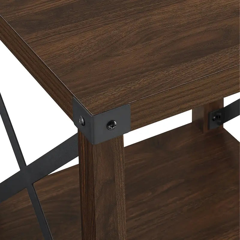 Mesa auxiliar con acento en X – Estilo rústico, 6 colores