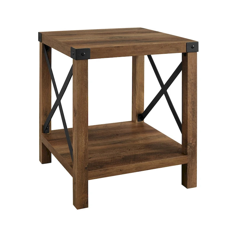 Mesa auxiliar con acento en X – Estilo rústico, 6 colores