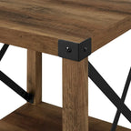 Mesa auxiliar con acento en X – Estilo rústico, 6 colores