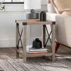 Mesa auxiliar con acento en X – Estilo rústico, 6 colores