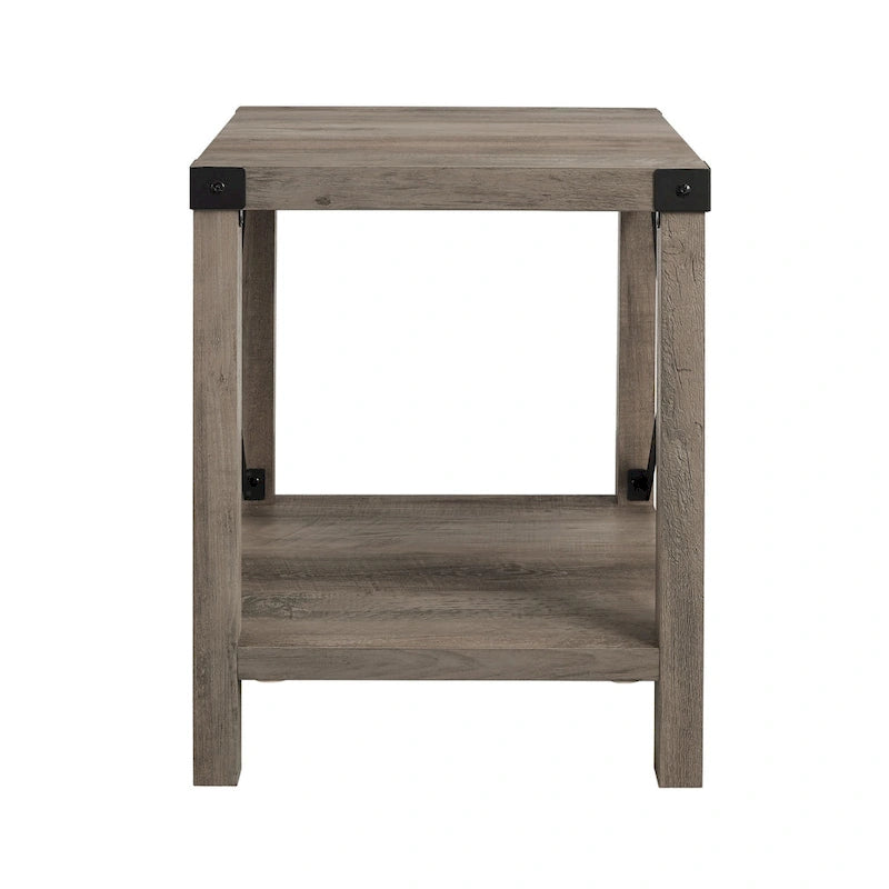 Mesa auxiliar con acento en X – Estilo rústico, 6 colores