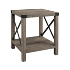 Mesa auxiliar con acento en X – Estilo rústico, 6 colores