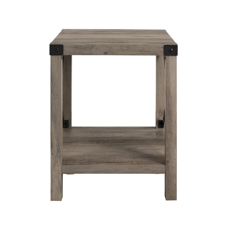 Mesa auxiliar con acento en X – Estilo rústico, 6 colores