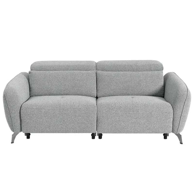 Sofá reclinable eléctrico de chenilla gris, 3 plazas, 80" ancho