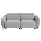 Sofá reclinable eléctrico de chenilla gris, 3 plazas, 80" ancho