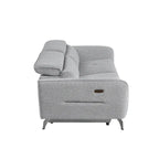Sofá reclinable eléctrico de chenilla gris, 3 plazas, 80" ancho