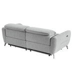 Sofá reclinable eléctrico de chenilla gris, 3 plazas, 80" ancho