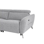 Sofá reclinable eléctrico de chenilla gris, 3 plazas, 80" ancho
