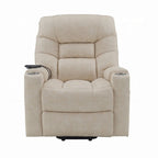 Sillón Reclinable Eléctrico Elevador Gris con Calefacción y Masaje, Piel Sintética, Individual