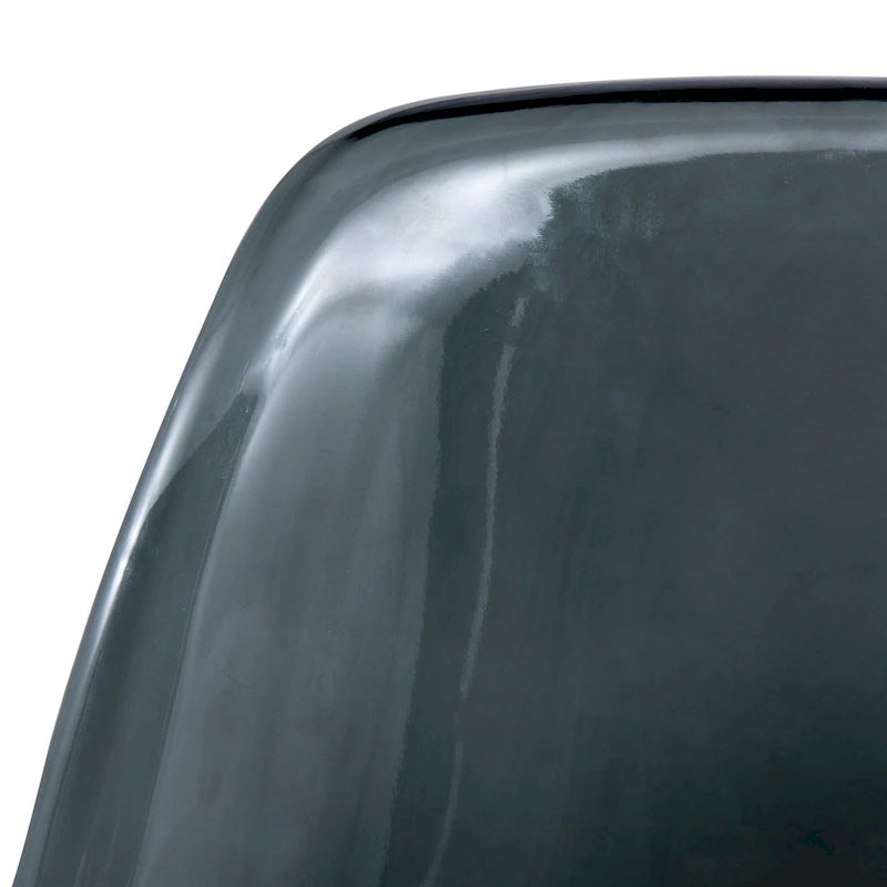 Silla de comedor auxiliar con carcasa de acrílico transparente/cristalino y patas metálicas tipo Eiffel, individual