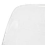Silla de comedor auxiliar con carcasa de acrílico transparente/cristalino y patas metálicas tipo Eiffel, individual