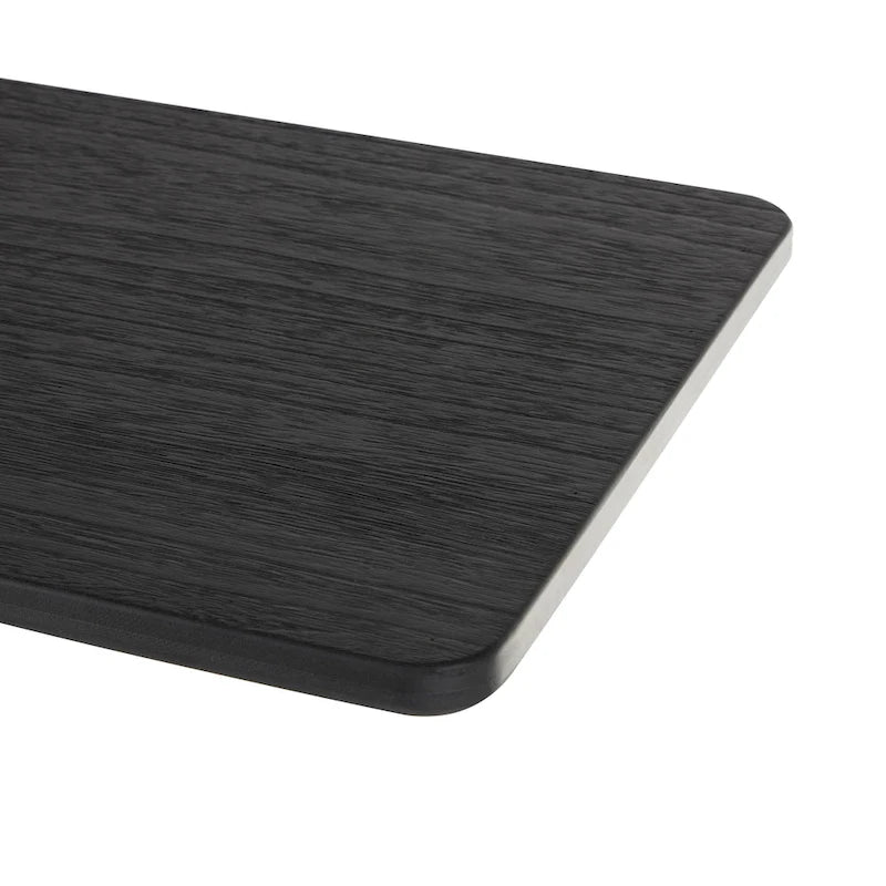 Mesa de consola negra mate con base de pedestal ovalada tallada – Requiere montaje de 1 persona