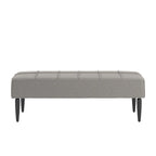 Banco tapizado de lino gris/beige con patas negras, 1 asiento