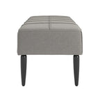 Banco tapizado de lino gris/beige con patas negras, 1 asiento