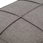 Banco tapizado de lino gris/beige con patas negras, 1 asiento