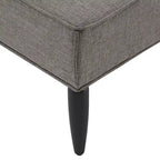 Banco tapizado de lino gris/beige con patas negras, 1 asiento