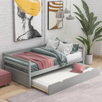Cama de día individual con nido extraíble, capacidad para 2 personas – Espresso / Gris