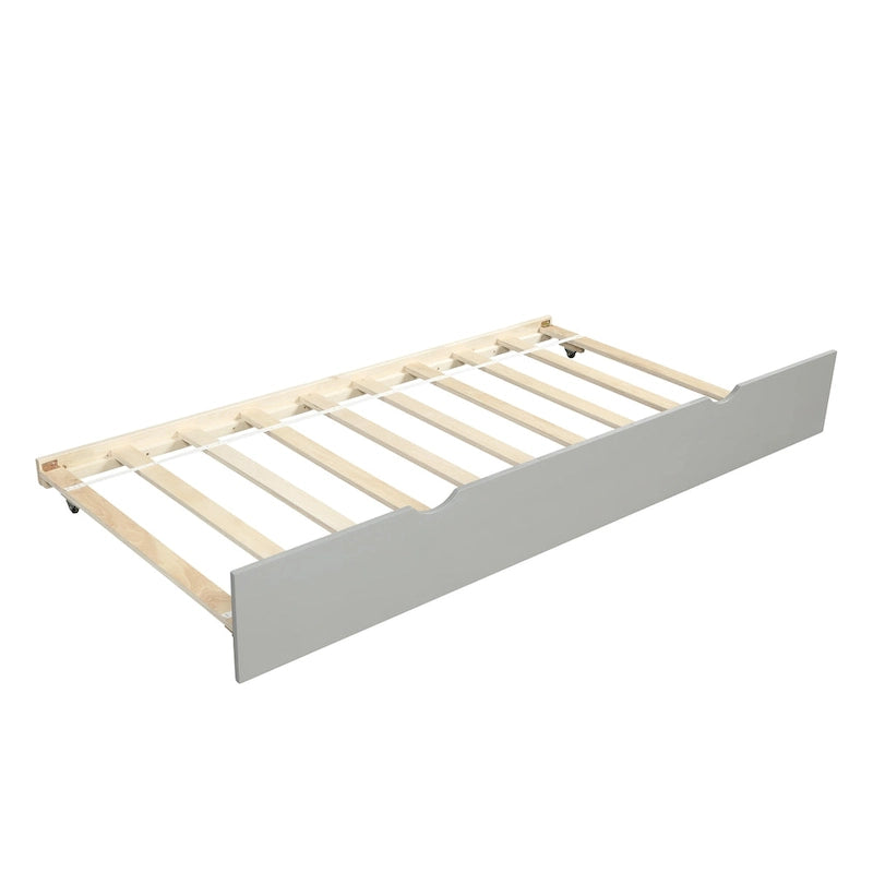 Cama de día individual con nido extraíble, capacidad para 2 personas – Espresso / Gris