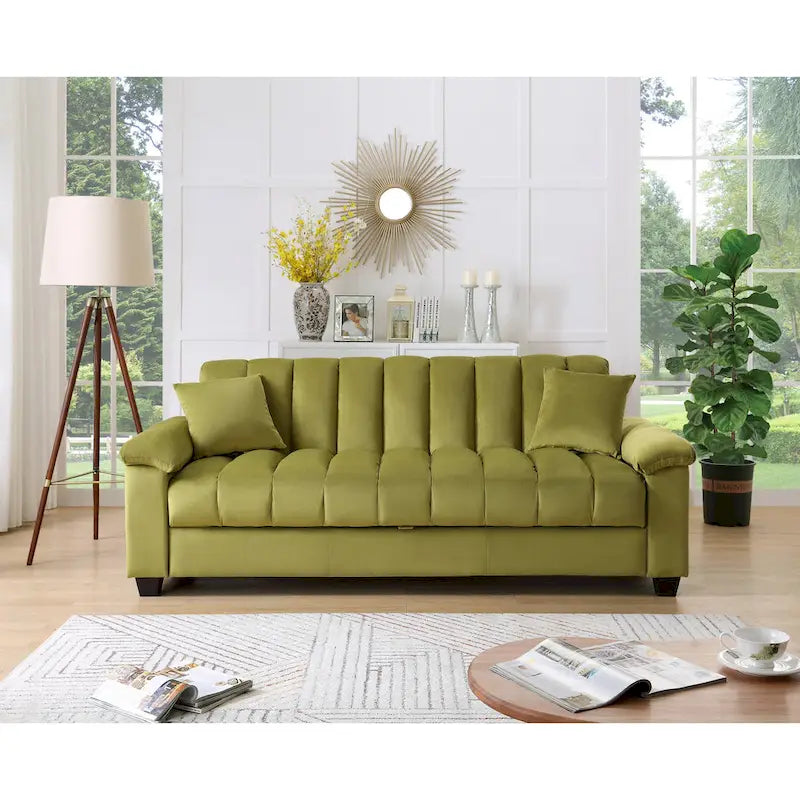 Sofá Cama Convertible de Terciopelo con Almacenamiento – 2 Plazas, Multicolor
