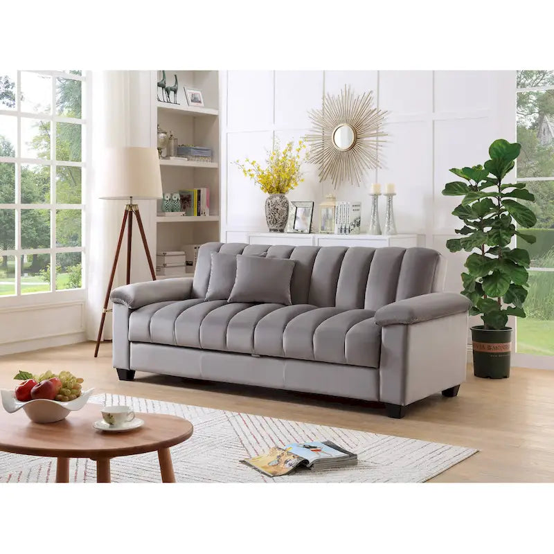Sofá Cama Convertible de Terciopelo con Almacenamiento – 2 Plazas, Multicolor