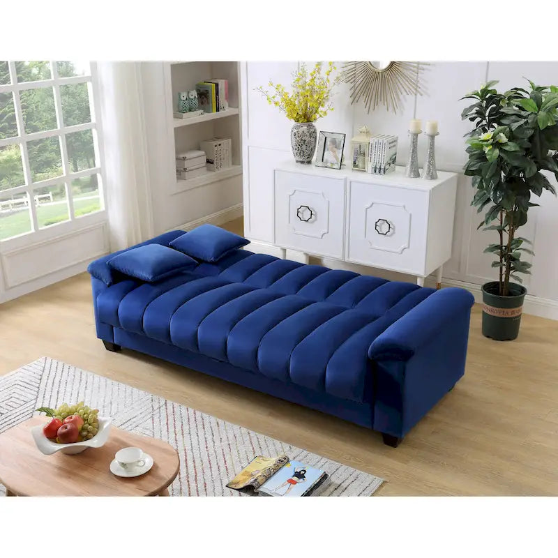 Sofá Cama Convertible de Terciopelo con Almacenamiento – 2 Plazas, Multicolor