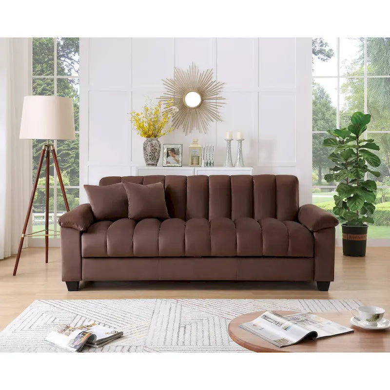 Sofá Cama Convertible de Terciopelo con Almacenamiento – 2 Plazas, Multicolor