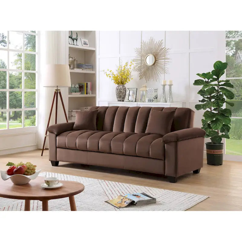 Sofá Cama Convertible de Terciopelo con Almacenamiento – 2 Plazas, Multicolor