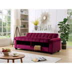 Sofá Cama Convertible de Terciopelo con Almacenamiento – 2 Plazas, Multicolor
