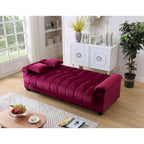 Sofá Cama Convertible de Terciopelo con Almacenamiento – 2 Plazas, Multicolor
