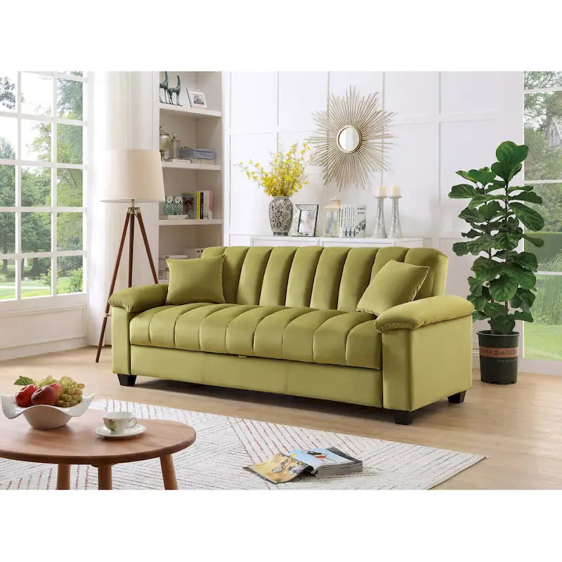 Sofá Cama Convertible de Terciopelo con Almacenamiento – 2 Plazas, Multicolor