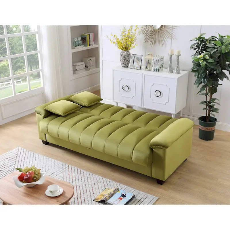 Sofá Cama Convertible de Terciopelo con Almacenamiento – 2 Plazas, Multicolor