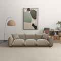 Moca / Crema / Verde Oliva / Naranja Quemado – Sofá de 3 plazas de terciopelo y bouclé de estilo Mid-Century