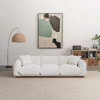 Moca / Crema / Verde Oliva / Naranja Quemado – Sofá de 3 plazas de terciopelo y bouclé de estilo Mid-Century