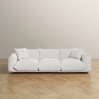 Moca / Crema / Verde Oliva / Naranja Quemado – Sofá de 3 plazas de terciopelo y bouclé de estilo Mid-Century