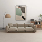 Moca / Crema / Verde Oliva / Naranja Quemado – Sofá de 3 plazas de terciopelo y bouclé de estilo Mid-Century