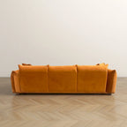 Moca / Crema / Verde Oliva / Naranja Quemado – Sofá de 3 plazas de terciopelo y bouclé de estilo Mid-Century