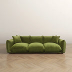 Moca / Crema / Verde Oliva / Naranja Quemado – Sofá de 3 plazas de terciopelo y bouclé de estilo Mid-Century