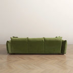 Moca / Crema / Verde Oliva / Naranja Quemado – Sofá de 3 plazas de terciopelo y bouclé de estilo Mid-Century