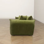 Moca / Crema / Verde Oliva / Naranja Quemado – Sofá de 3 plazas de terciopelo y bouclé de estilo Mid-Century