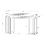 Mesa auxiliar de sofá contemporánea de cristal de 52" cromada/dorada