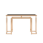 Mesa auxiliar de sofá contemporánea de cristal de 52" cromada/dorada