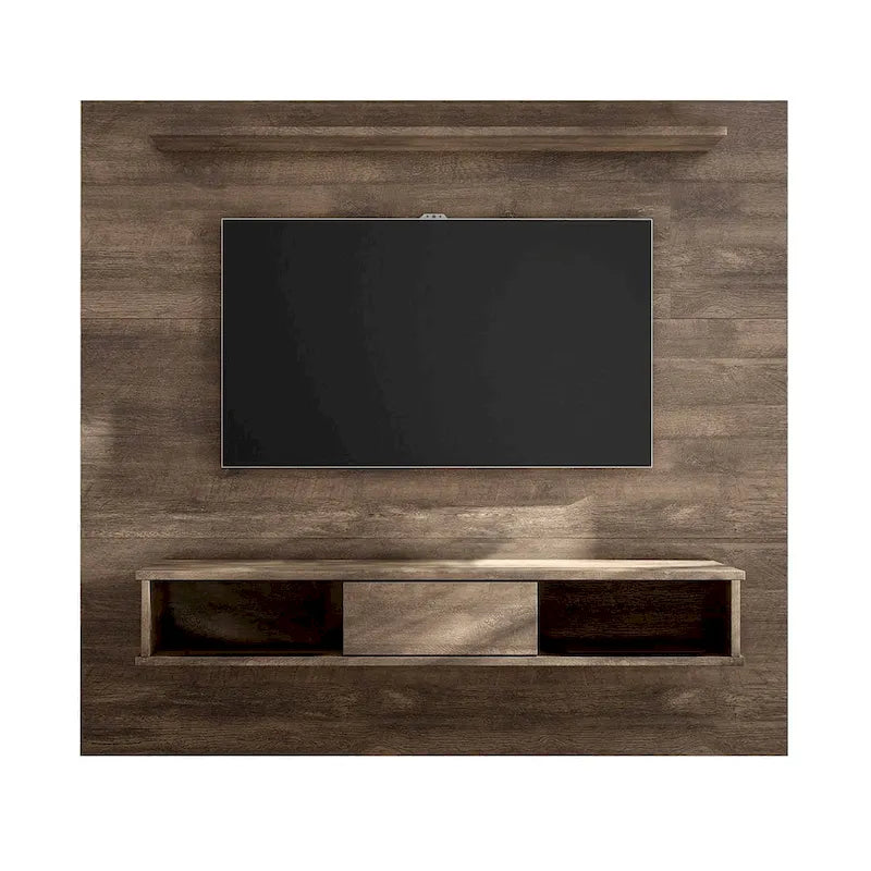 Soporte de TV de pared para 2 personas en blanco / arena / marrón oscuro / marrón claro, apto para televisores de hasta 70"