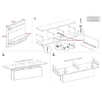 Soporte de TV de pared para 2 personas en blanco / arena / marrón oscuro / marrón claro, apto para televisores de hasta 70"