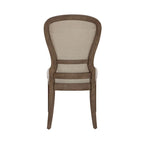 Silla auxiliar tapizada con respaldo capitoné en negro/gris topo, juego de 2