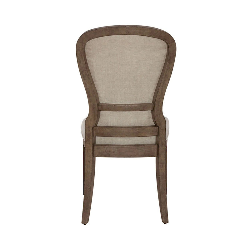 Silla auxiliar tapizada con respaldo capitoné en negro/gris topo, juego de 2