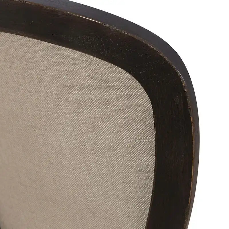 Silla auxiliar tapizada con respaldo capitoné en negro/gris topo, juego de 2