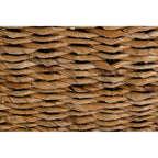 Banco individual de abacá tejido marrón natural con cojín color crema